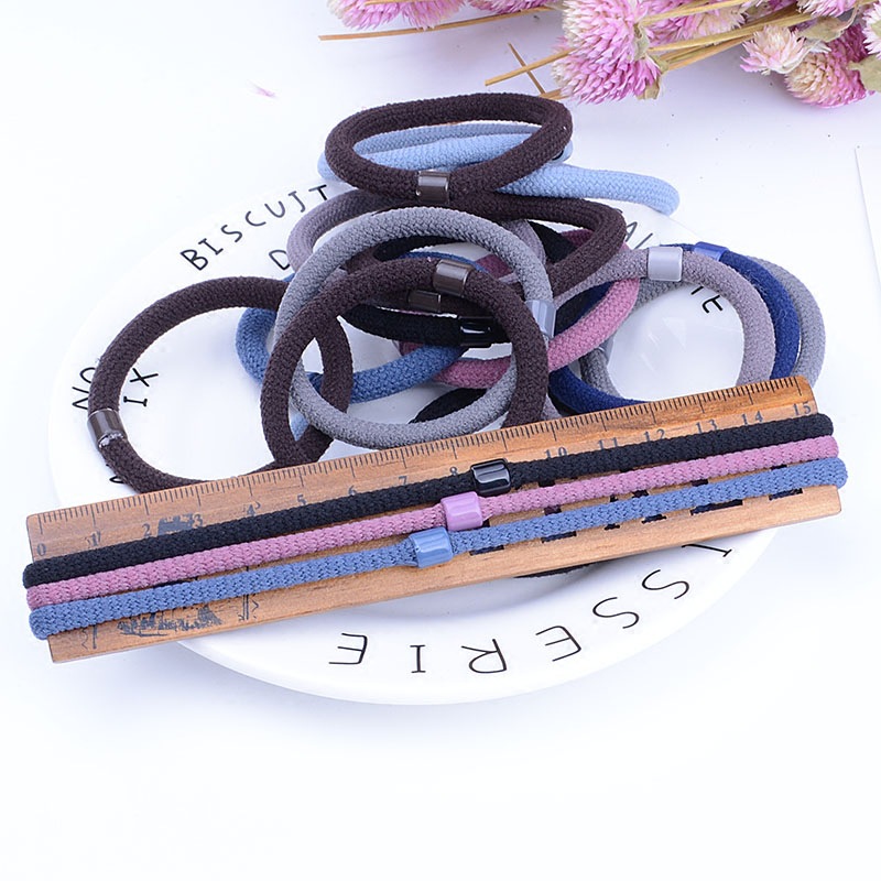 Lazo del pelo banda de pelo cuerda de pelo negro básico cuerda de pelo de alta elasticidad durable no lastimar lazo de pelo apretado alta cola de caballo