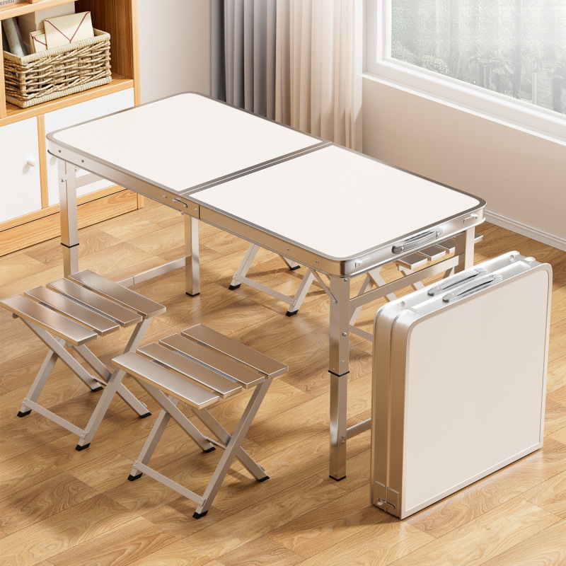 折叠桌户外折叠桌子美甲桌摆地摊夜市便携式铝合金餐桌椅露营野餐