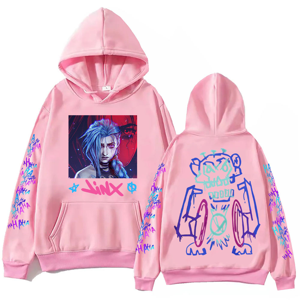 Hot Anime Arcane-Jinx Hoodie Harajuku Hip Hop Pullover Tops