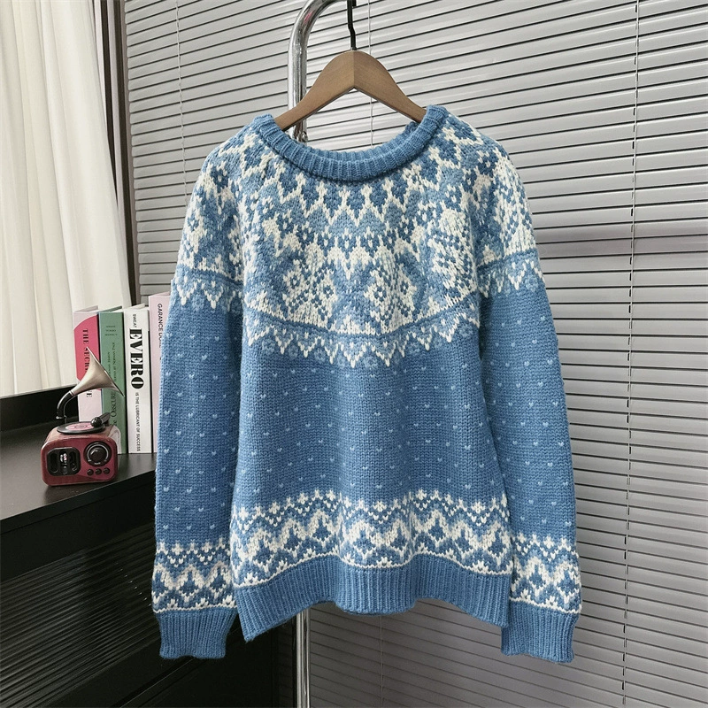 Японский ретро Fair Island жаккардовый свитер женский осенний и зимний рождественский стиль