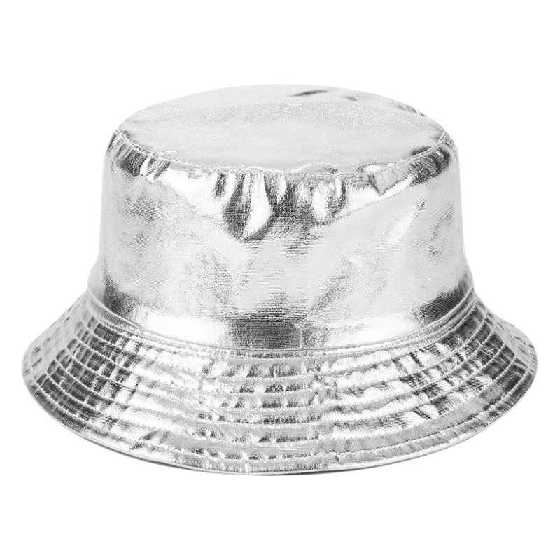 Europa y América nuevo oro y plata de dos colores sombrero de pescador personalidad femenina de la calle de doble cara sombrero de lavabo de ocio al aire libre sombrero plegable