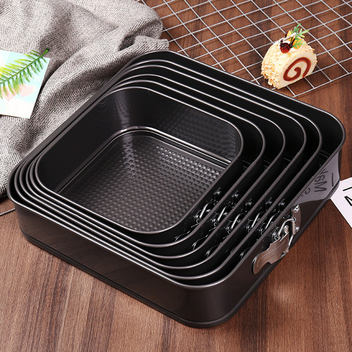 Non-stick round buckle removable bottom mold, locking cake mold, mousse honeycomb carbon steel baking pan, baking tools
