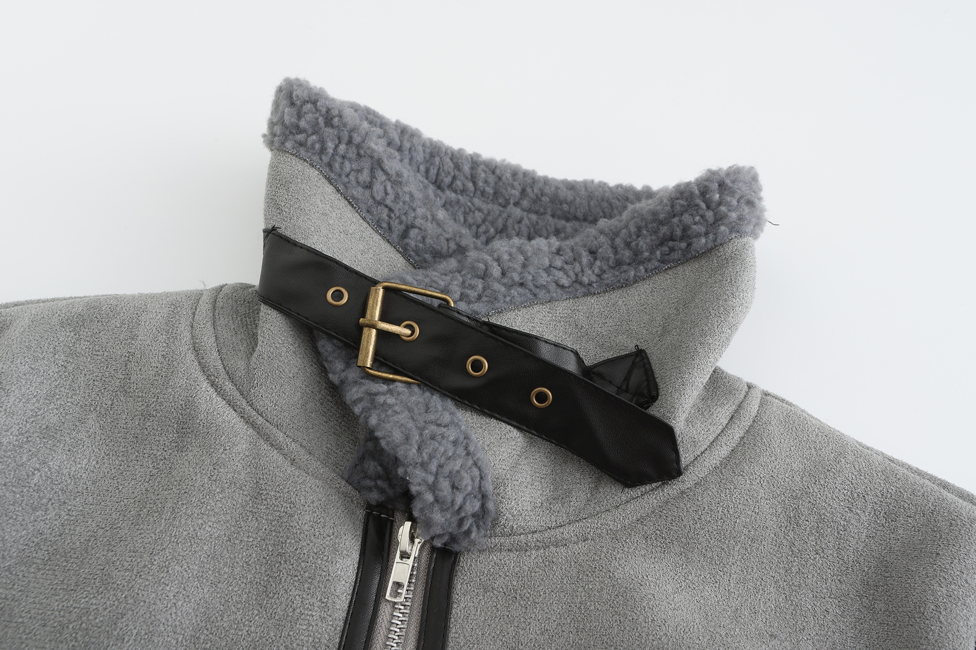 Pelliccia di pecora corta da donna con pelliccia spessa_voghion.com