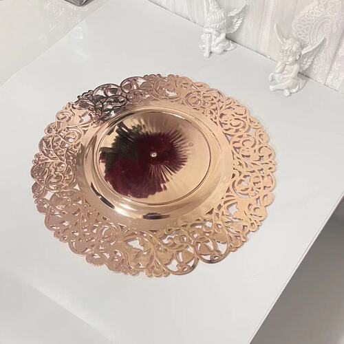 Western food plate wedding color wedding hotel party metallic electroplating decorative plastic plate chargerplate