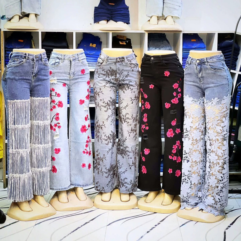 [In Stock] Cargo Jeans Women's Denim Pants Summer Straight-Leg Pants High-Waisted Jeans Women's Boyfriend Pants