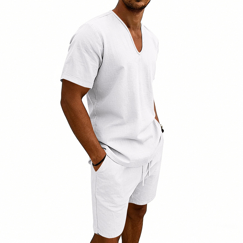 Herren Kurzarmhemd Und Shorts Set Für Den Sommer Im Urlaub_voghion.com