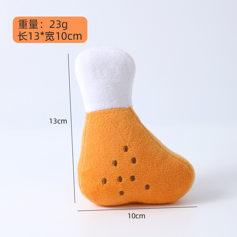 En stock felpa que suena juguete para mascotas fruta pollo pierna hueso peluche juguete perro juguete al por mayor