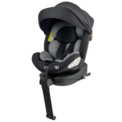 I-Size Certified Child Car Safety Seat for Babies Aged 0-12 Years 360 ° Rotating Isofix Support Leg (Car child safety seat) - black-and-gray-color-can-be-customized