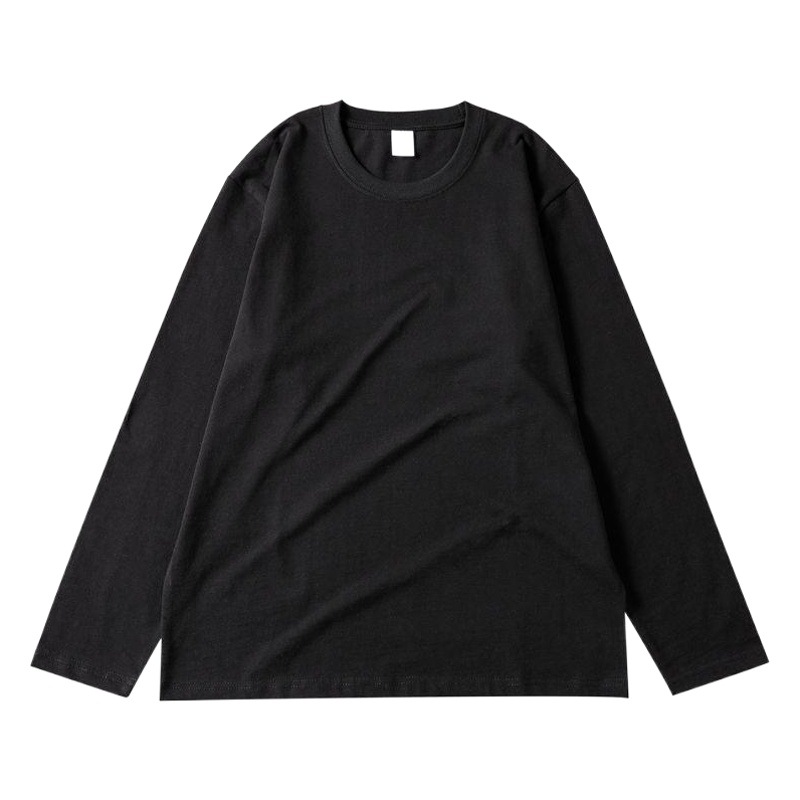 Camiseta de hombre de otoño e invierno de color sólido para hombre camisa de pareja de hombres y mujeres transfronteriza estudiante suelta Xinjiang algodón pesado Camiseta de manga larga