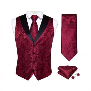 Cross-border Men's Business Slim-fit Suit Four-button Vest Men's Suit Vest Casual Professional Wedding Vest Korean Style Trendy