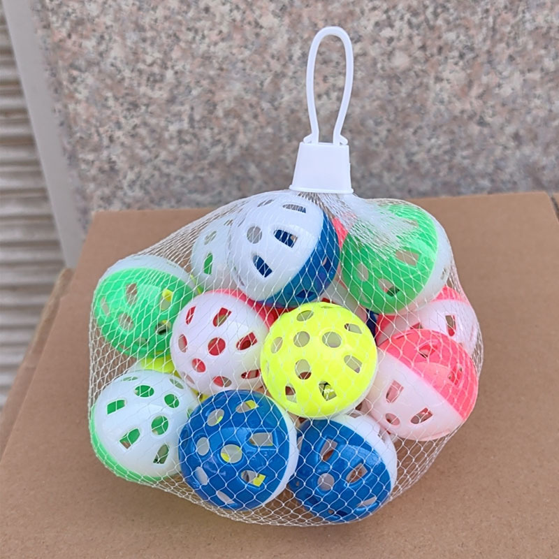 [20 bolas de juguete para mascotas, bolas de campana para gatos, bolas de plástico hueco de 3.8CM para mascotas