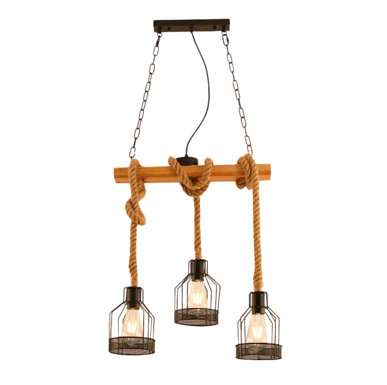 Estilo industrial retro americano, restaurante, cibercafé, araña, barra de bar personalizada, escaparate, candelabro largo de cuerda creativa