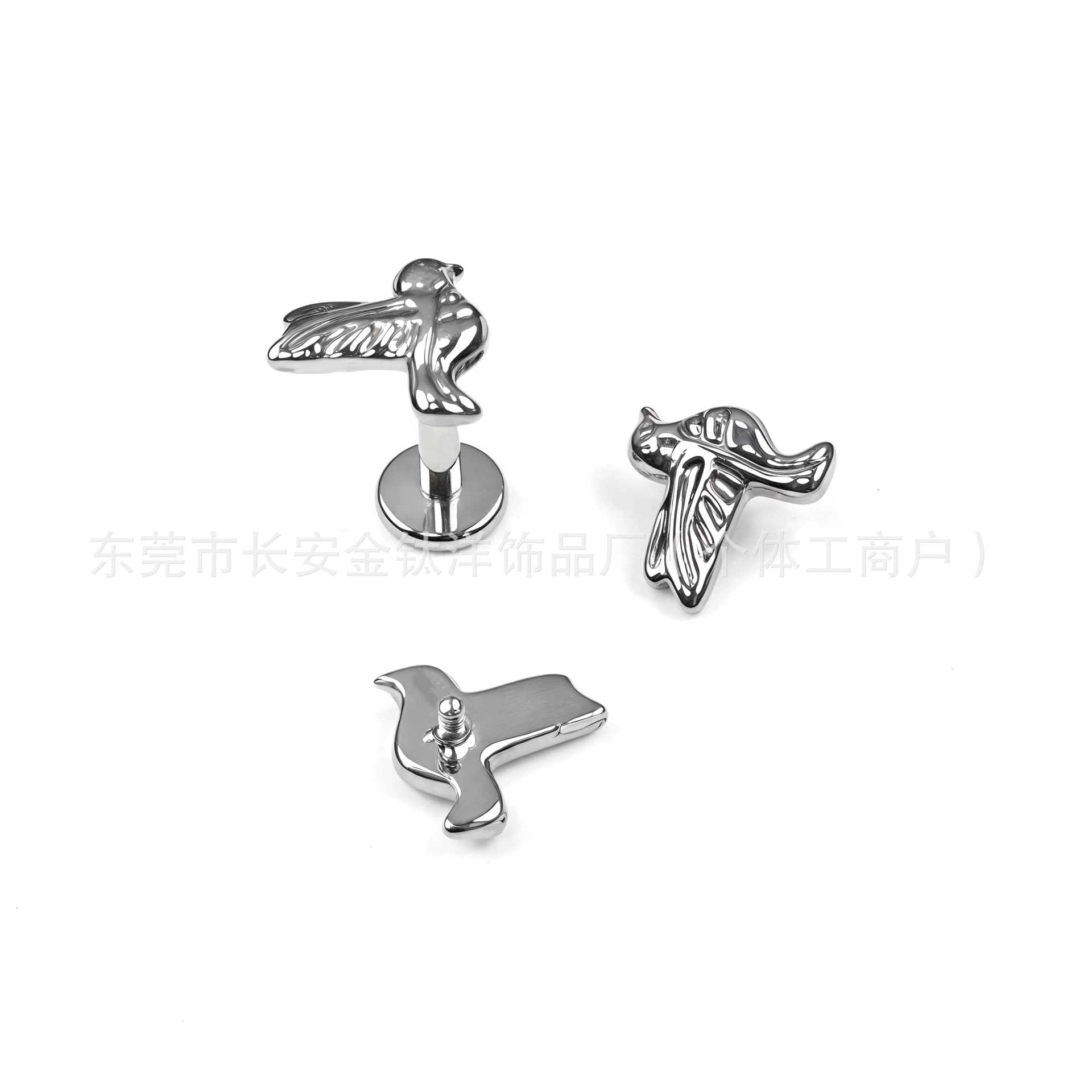 Pointed titanium steel lip stud product view