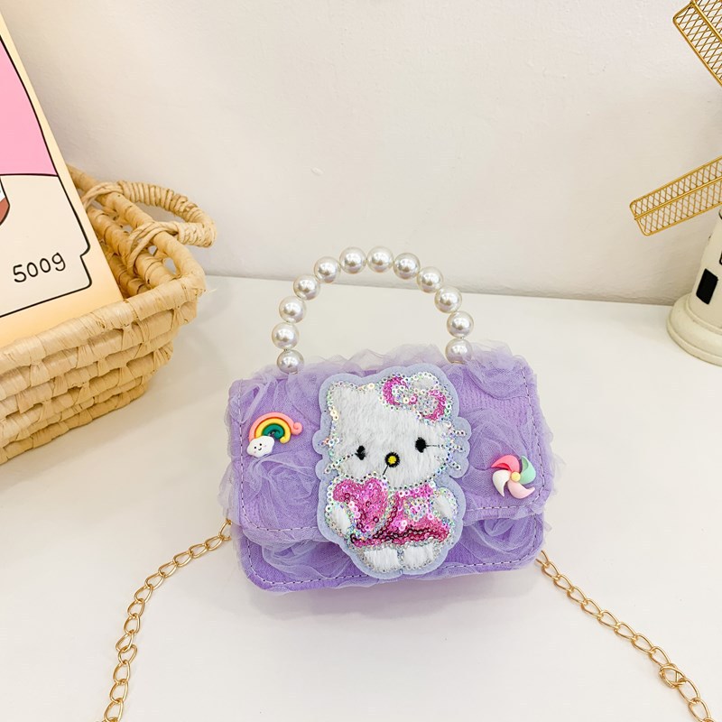 Nuevo bolso de chicas moda lindo caricatura peluche niños un hombro princesa mochila bolso en línea niña pequeña bolsa