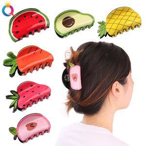 Korean acrylic fruit vegetables, scratching shark head dish hair clip to fashion hair headwear