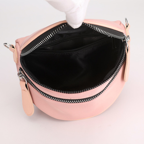  New Oxford Cloth Single Strap Crossbody Shell Bag Women's Small Shoulder Bag Canvas Half Round Saddle Bag Versatile Casual