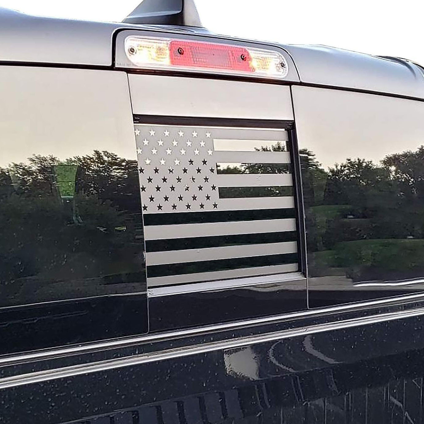 Aplicable Dodge trasero Midwindow bandera americana vinilo etiqueta Dodge 2009-2021 etiqueta engomada negra