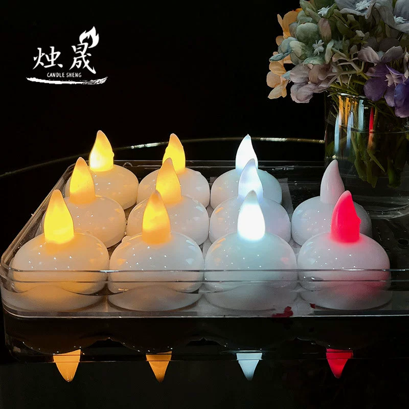 Трансграничные взрывы Плавающая водяная свеча яркое водное украшение Амазонка светодиодная Водонепроницаемая Электронная свеча лампа реквизит