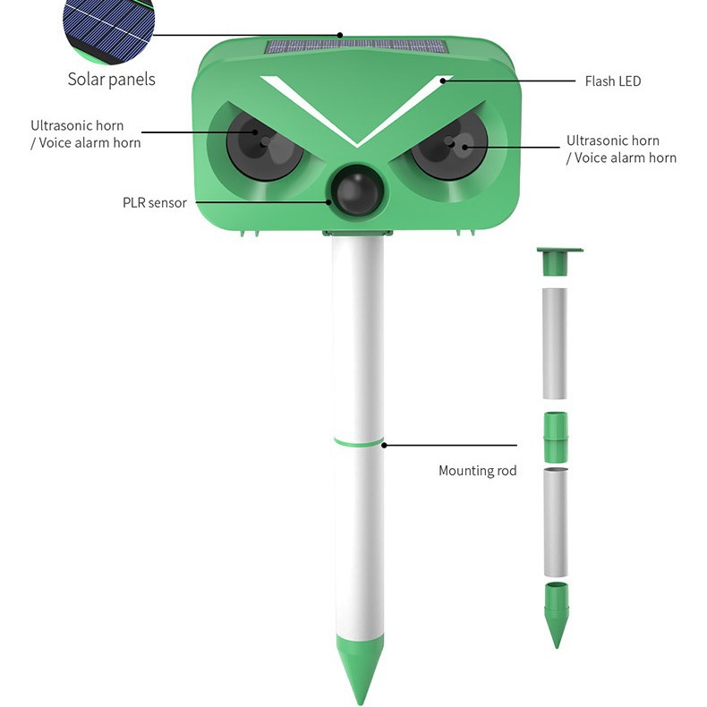 Cross-border new product ultrasonic cat repeller, outdoor solar animal repeller, multi-functional bird repeller, mouse repeller