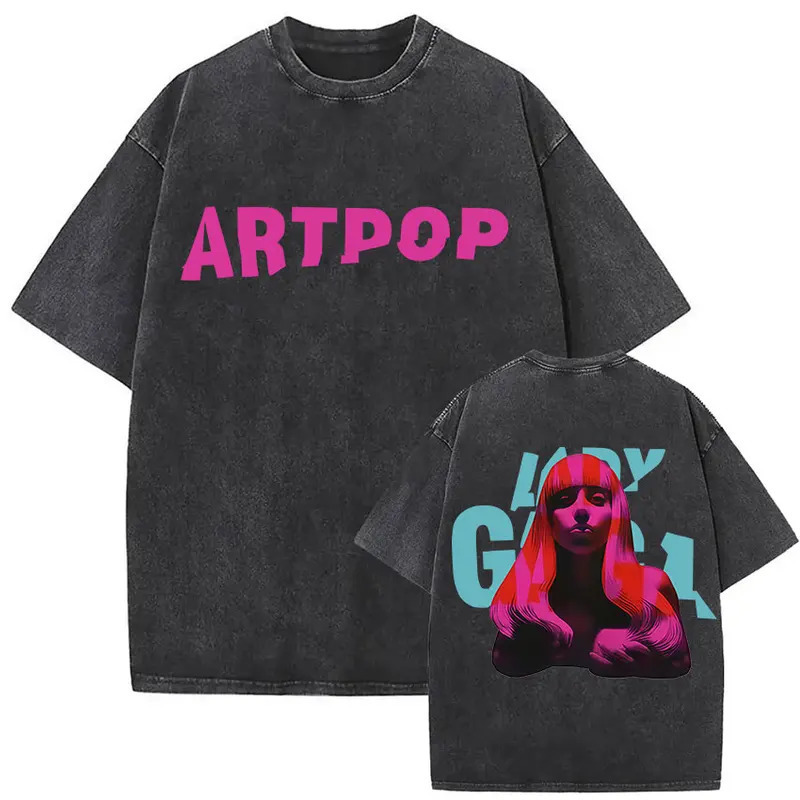 Vintage Washed Lady Gaga Artpop Graphic Print t Shirt Pure Cotton T-Shirt Vintage Washed Lady Gaga Artpop Graphic Print t Shirt Pure Cotton T-Shirt