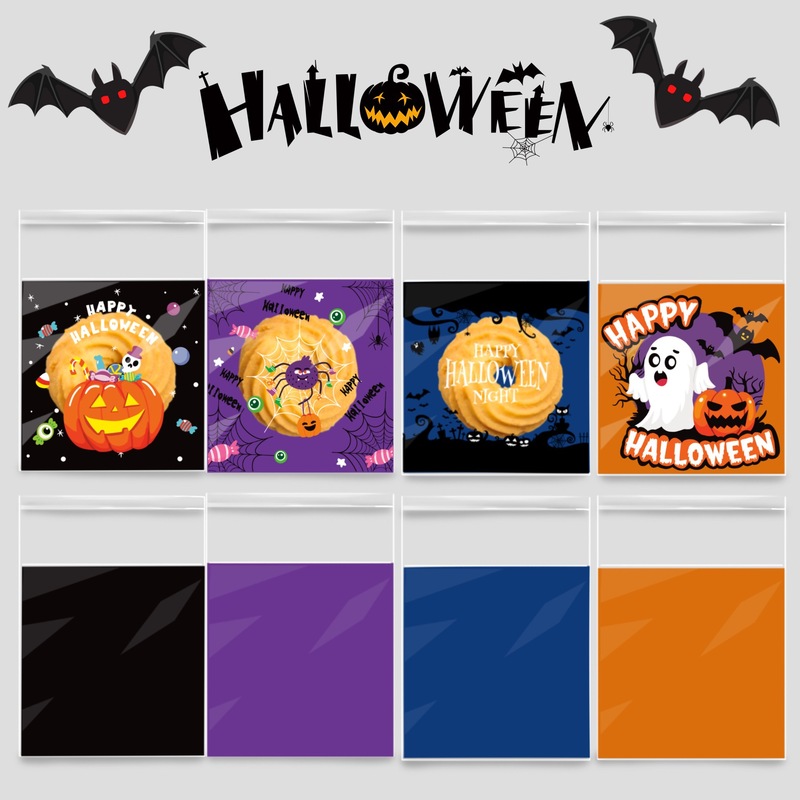 クロスボーダーハロウィン雰囲気粘着クッキーバッグスノーフレークペストリーキャンディ包装袋ハロウィンパーティーギフト粘着バッグ|undefined