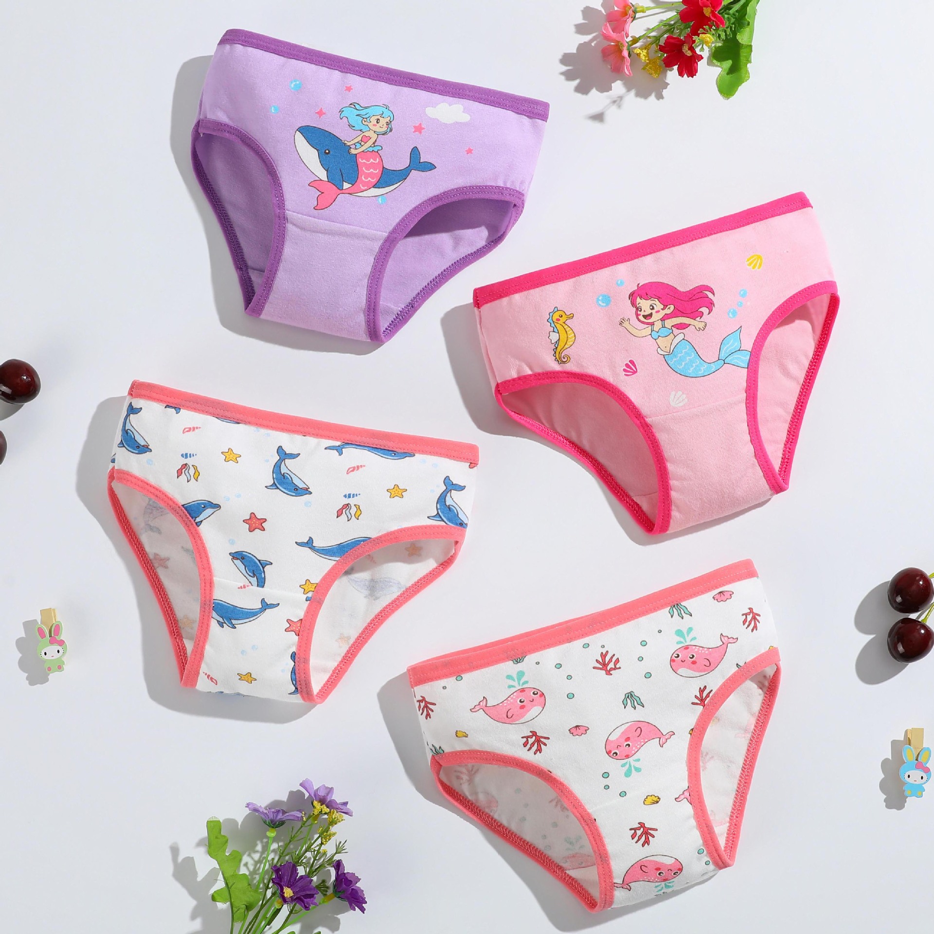 新品儿童纯棉内裤女童内裤宝宝平角裤纯棉舒适小中大童女孩四角裤