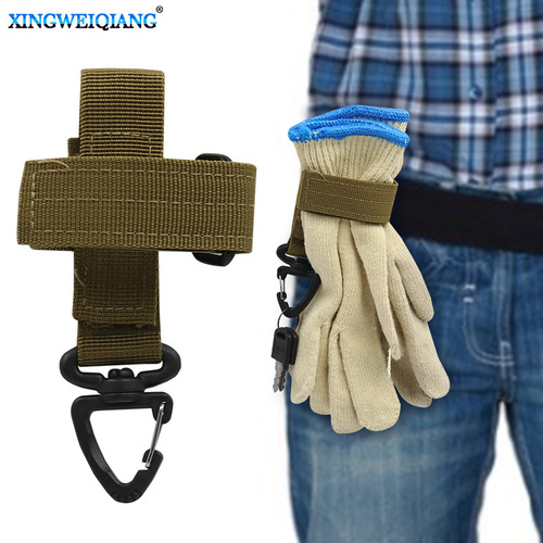 Multi-purpose outdoor triangular glove storage tie Military fan tactical nylon climbing rope waist hanging buckle