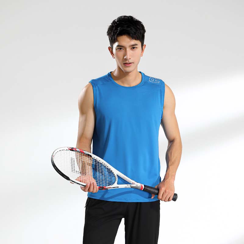 Verano de los hombres de maratón entrenamiento de secado rápido chaleco deportivo fitness sin mangas suelta transpirable chaleco en stock impreso