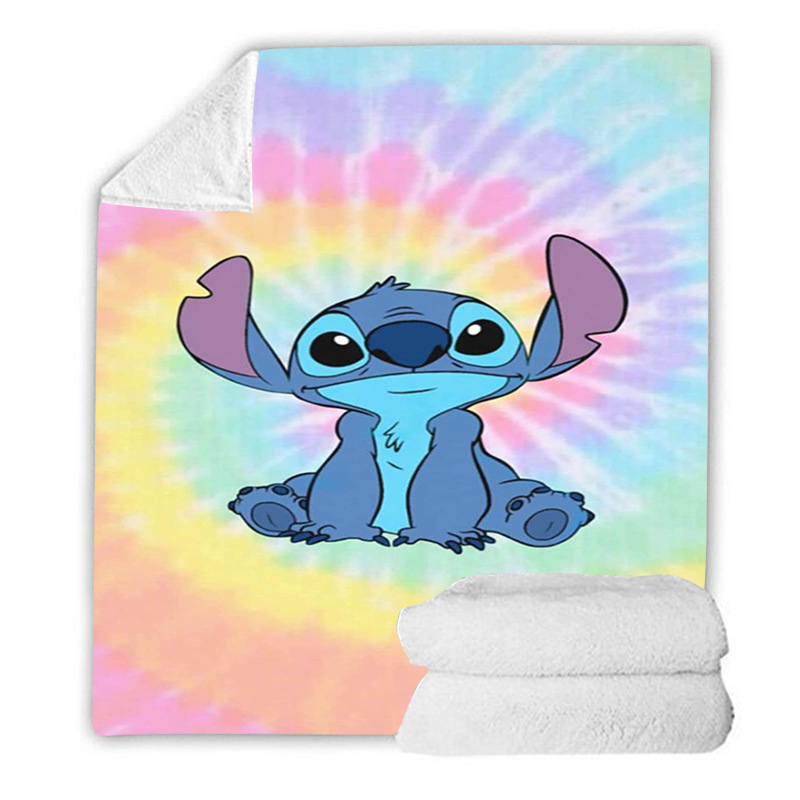 Flange serie Stitch impresión digital alfombra de peluche hogar oficina siesta alfombra de flange invierno otoño