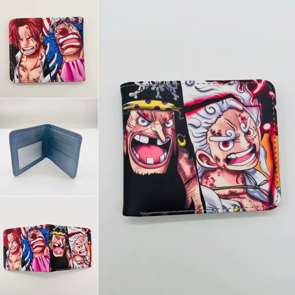 One Piece One Piece Cartera de dibujos animados japoneses Luffy Choba Solon plegable estudiantes PU cartera de cuero corta