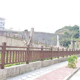 仿木栏杆制作现货可安装 深圳浩艺 仿木纹栏杆 建筑材料 水泥栏杆