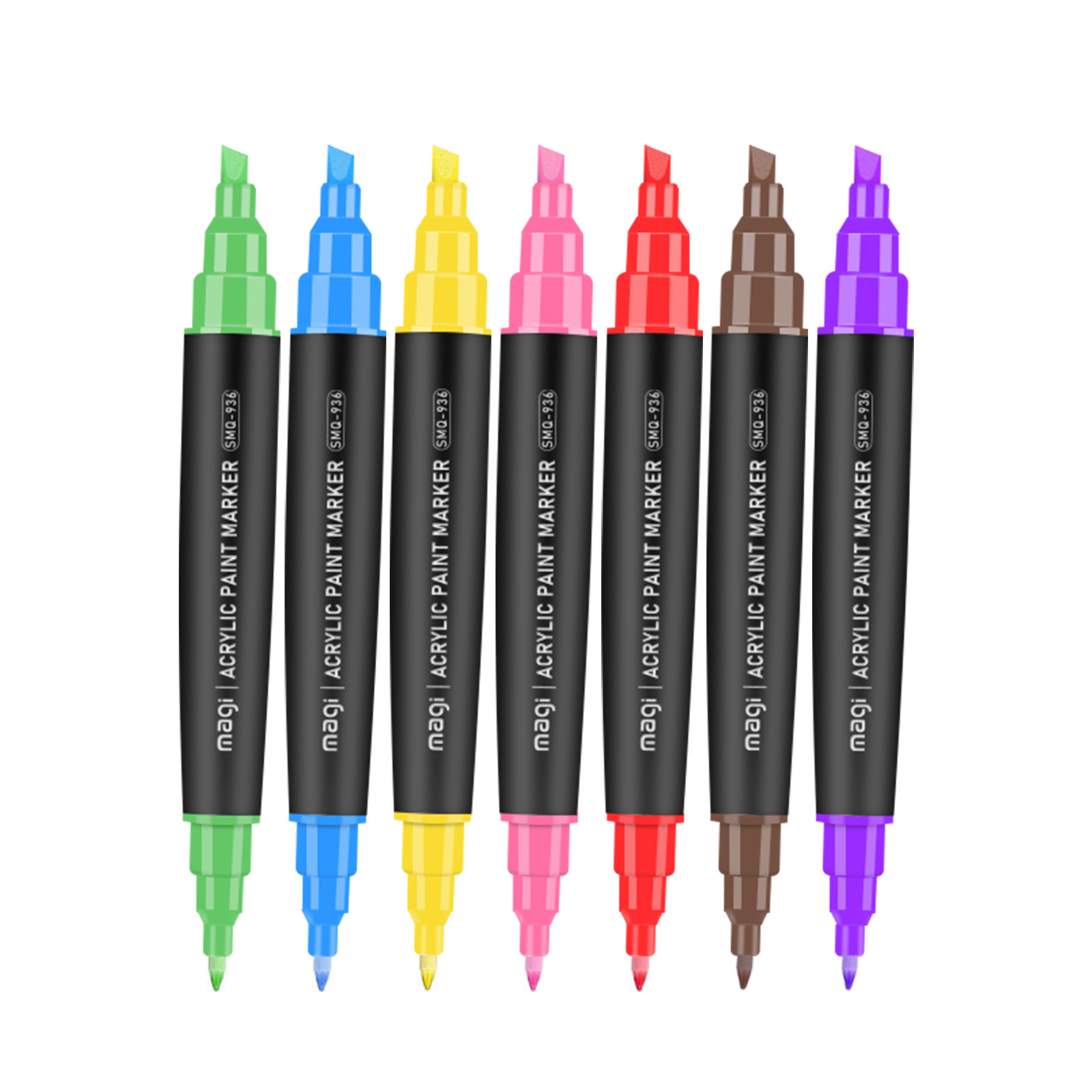 Somic juego de marcadores acrílicos de doble cabezal personalizado impermeable DIY lápiz de graffiti de cerámica pintado a mano rotulador de pintura