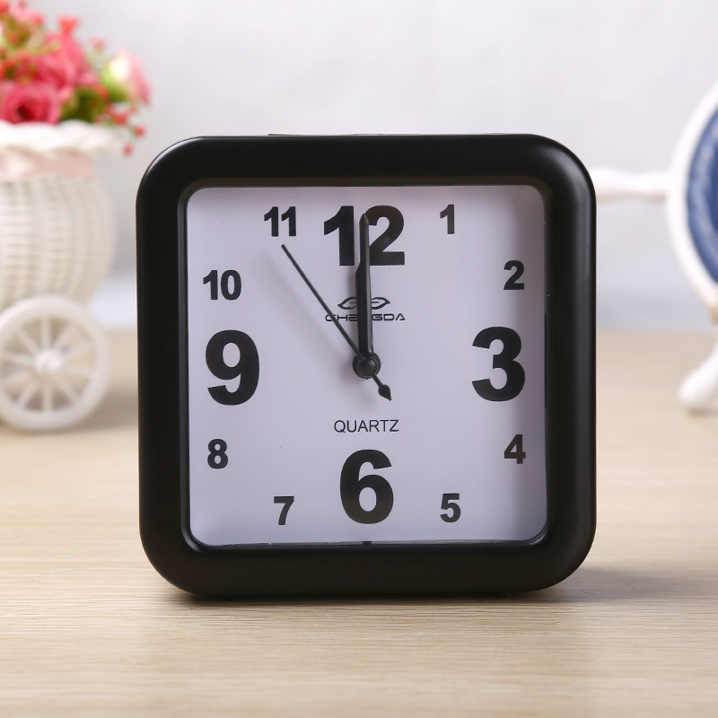 简约闹钟音乐打铃双音时钟静音扫描音懒人闹钟带夜灯贪睡叫床神器