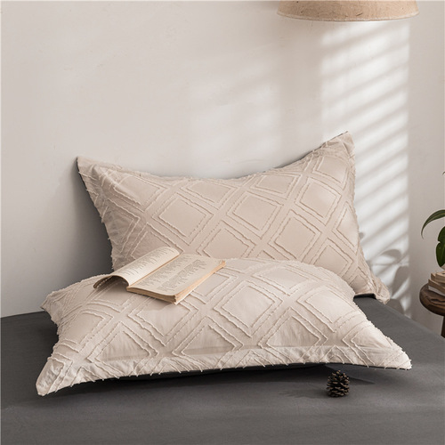 New 3D Embroidered Four-Piece Set Korean Nordic Feng Shui Washed Cotton Bed Skirt Set Four-Piece Set Japanese Minimalist Three-Piece Set