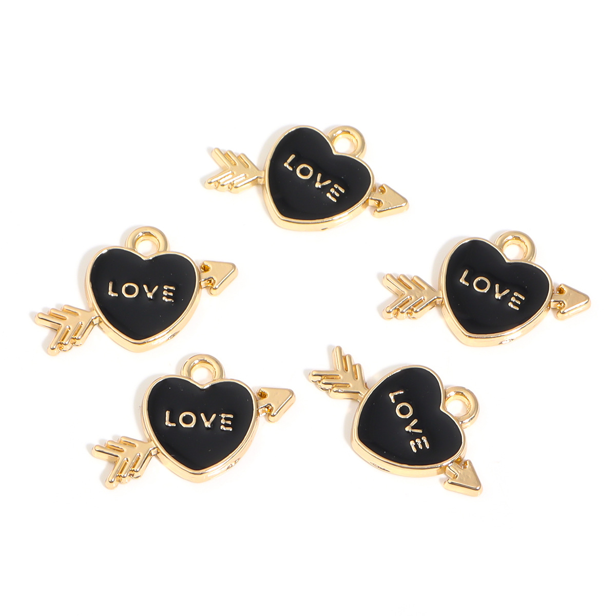 26g Weight Pendant Jewelry Making Type DIY Jewelry Accessories Classification 10 PCS/Package Quantity Alloy Material Letter, Heart Shape, Arrow Pattern Enamel, Plating Design Casual, Sweet Style 10 PCS/Package Alloy Letter Heart Shape Arrow Pendant 8
