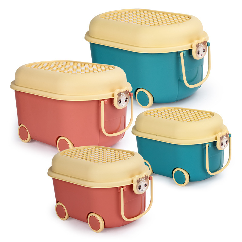 Cubo de almacenamiento de juguetes para niños caja de almacenamiento doméstica lindo ciervo gran partícula bloques de construcción caja de almacenamiento