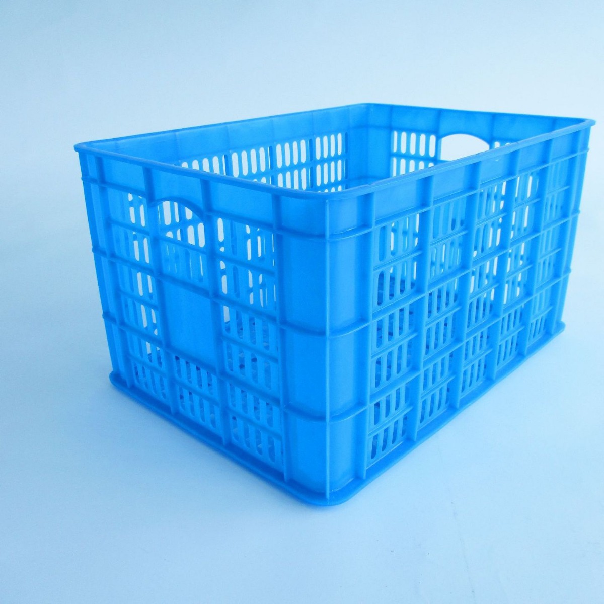 加厚575-350塑料周转筐 蓝色镂空大号长方形塑料框蔬菜分拣框箩筐
