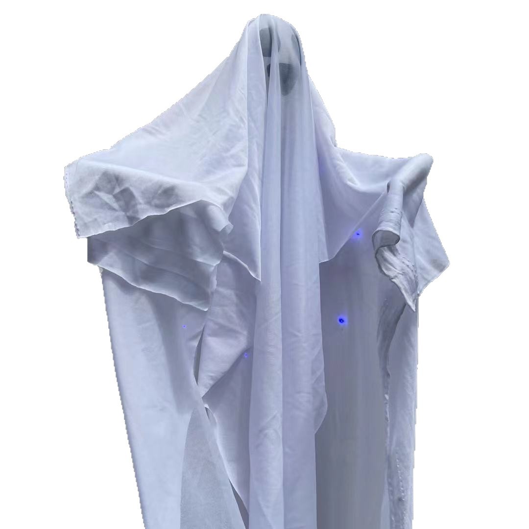 Halloween Ghost Hanging Ghost Bar Decoración de la casa embrujada accesorios con lámparas azules pequeñas calaveras colgantes fantasmas colgantes