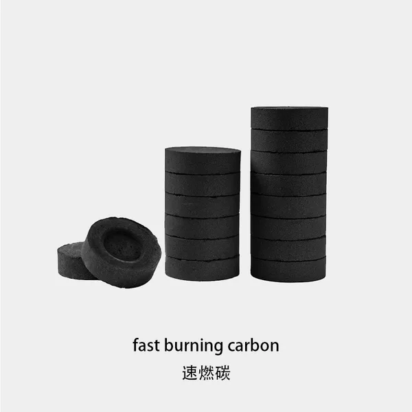 Outdoor high temperature barbecue fruit charcoal quick-burning environment-friendly smoke-free carbon flammable machine-made charcoal stove for tea boiling pure bamboo charcoal