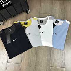 O@KLEY 機能的なアウトドア通気性ステッチコントラストカラー夏ラウンドネックカップルカジュアル半袖 Tシャツ男性と女性のためのトレンディな