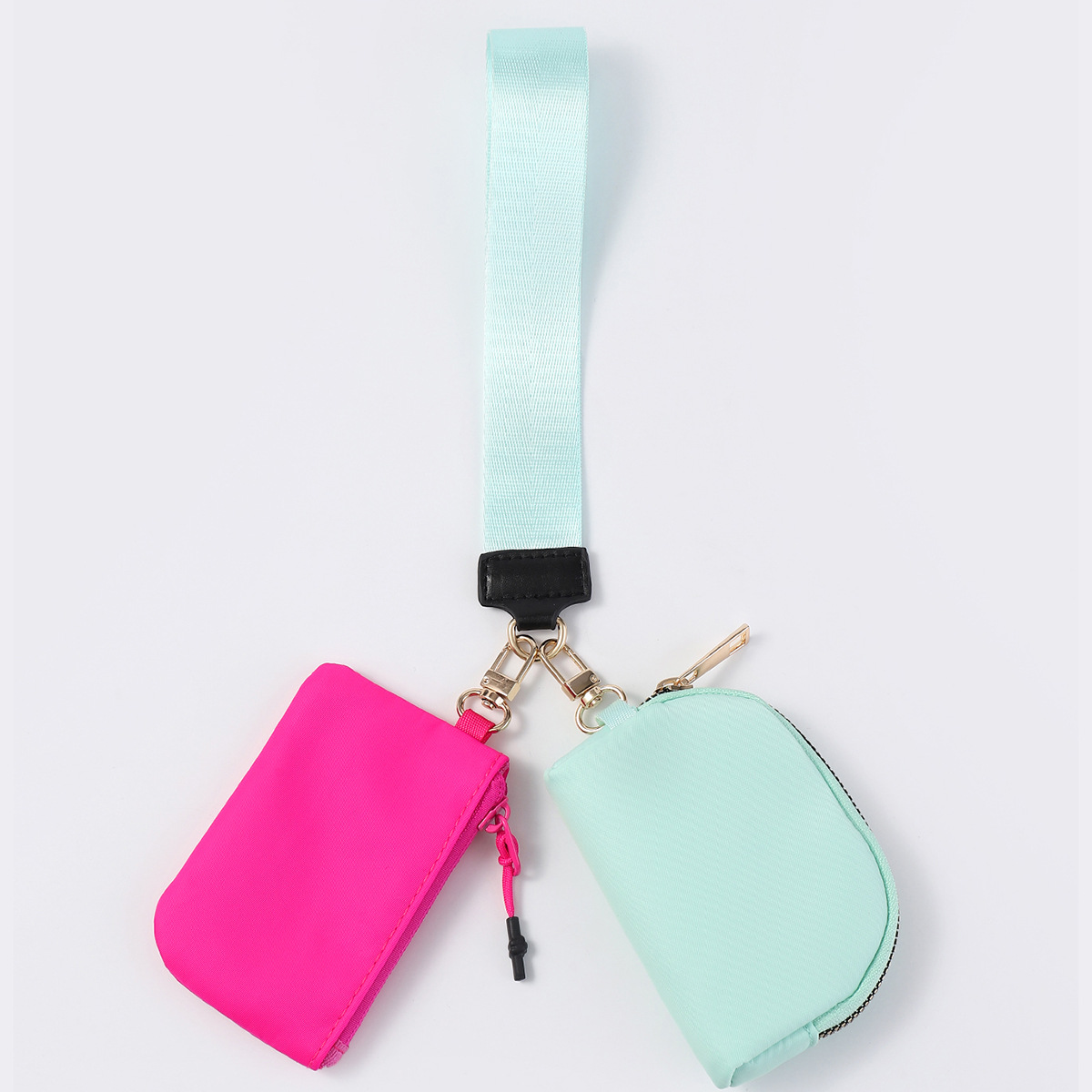 Bolso de muñeca transfronterizo LULU con el mismo estilo Mini bolso de color de moda portátil Estuche para llaves de almacenamiento impermeable de nailon