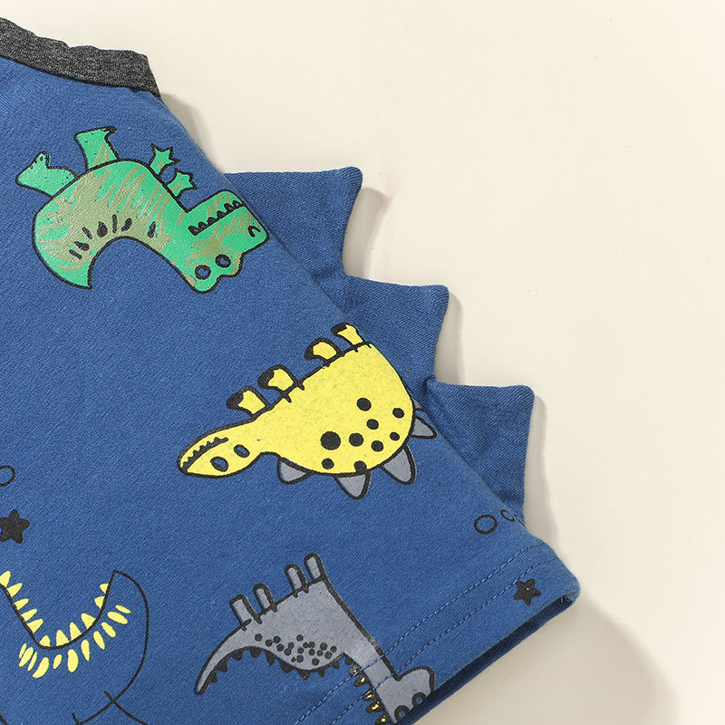 Wholesale Cartoon Dinosaur Print Children's Vest Shorts Two-piece Nihaojewelry display picture 6