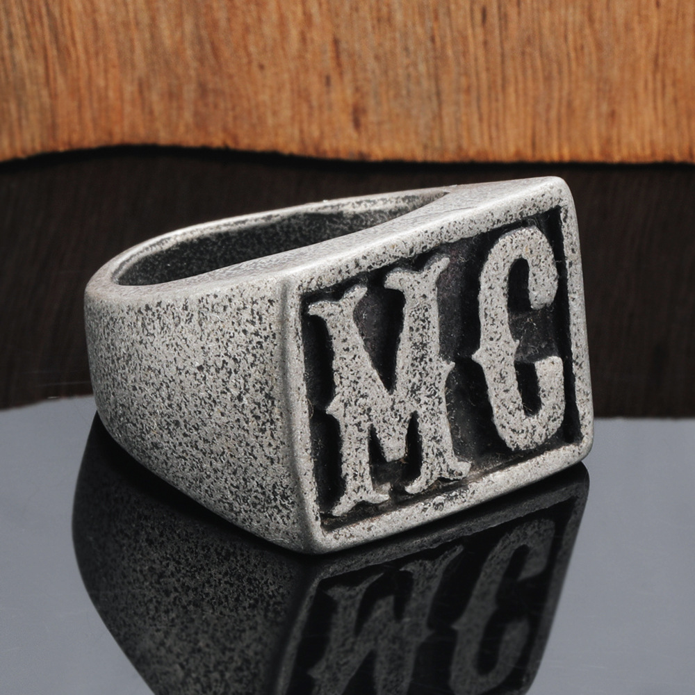 Casual Letter Titanium Steel Plating Men's Rings display picture 3