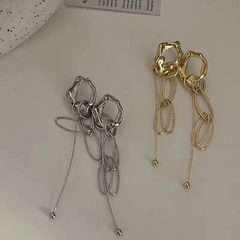 1 Paire Style Ig Ovale Placage Alliage Boucles D'oreilles display picture 1