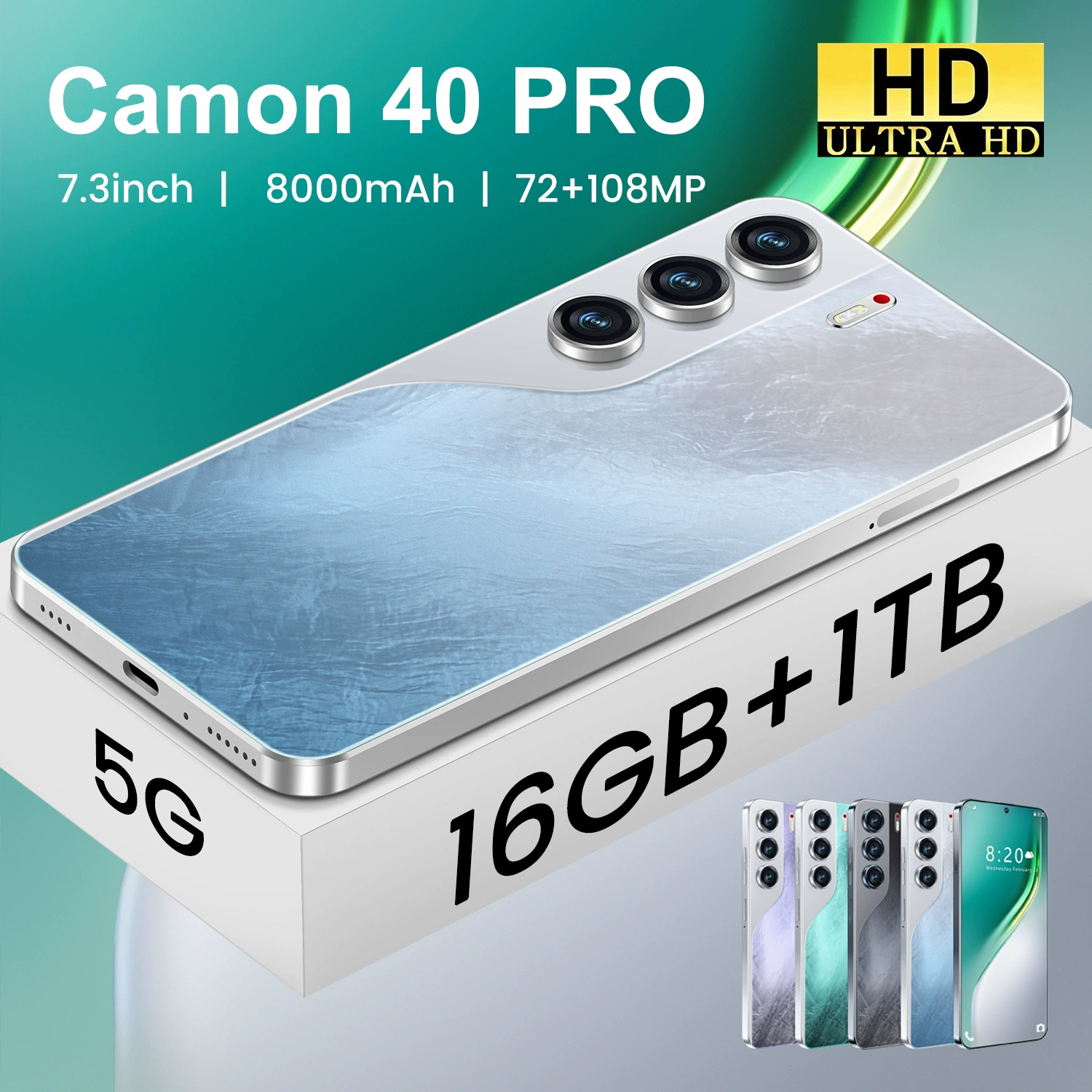 Хит продаж мобильный телефон Camon40 Pro, Android, большой экран 7.3", смартфон 16+1Т, возможна отправка от имени другого лица
