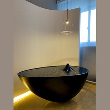 创意禅意喷泉摆件水滴山水水景小品简约现代流水会所装饰水钵聚宝