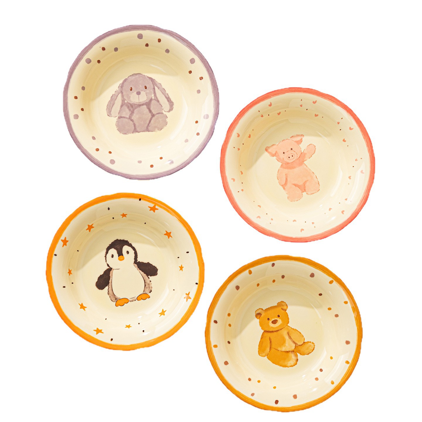 Plato de cerámica de dibujos animados de alto valor, plato casero creativo esmaltado, combinación de color, plato de frutas, platos de cerámica image 6