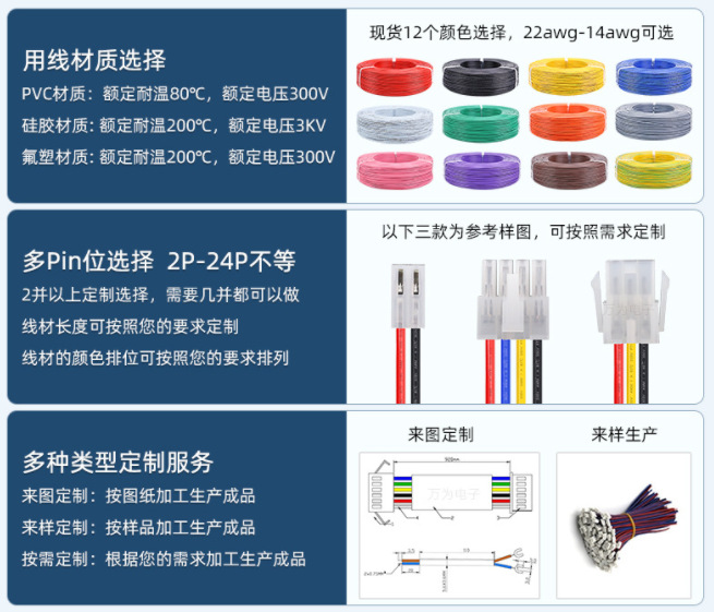 成都批发5557端子线 4.2间距空中对接电脑主板连接器5559端子线束