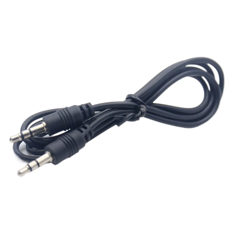 1m Аудиокабель 3,5 мм — 3,5 мм, штекер-штекер, AUX-кабель, черно-белый, для аудиосистем и колонок, высокое соотношение цены и качества