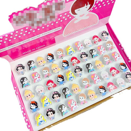 Creative flashing light ring with switch Children's Day hot selling cute ring interesting toy cartoon princess toddler gift